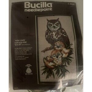Bucilla Needlepoint kit owls  "Wise Owls"  #4262